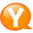 Speech balloon orange y Icon